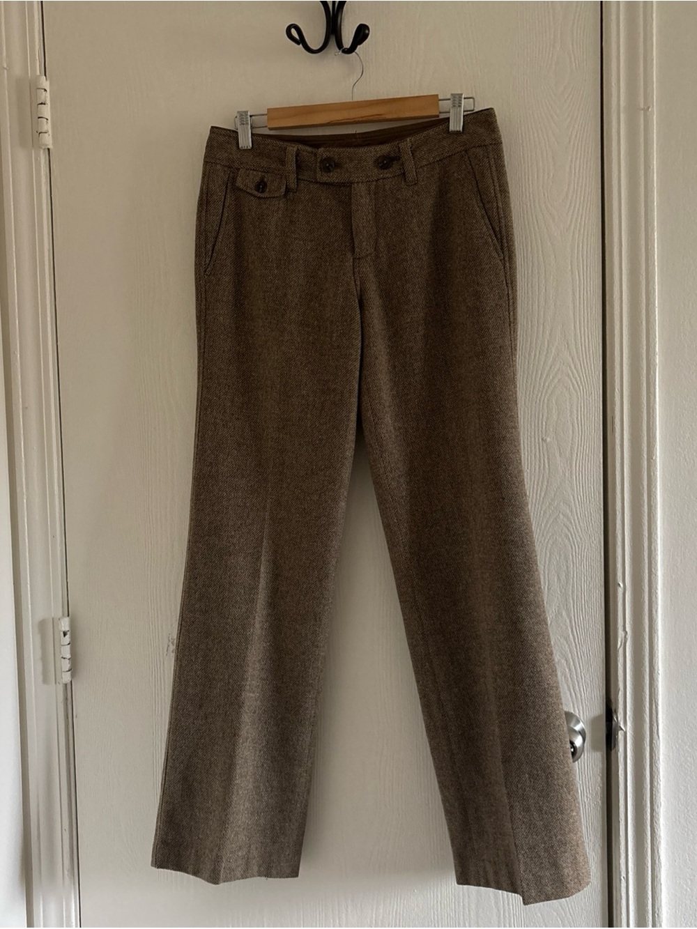 Eddie Bauer Wool Blend Dress Pants Size 4 Brown Career Office Stretch - Picture 2 of 9
